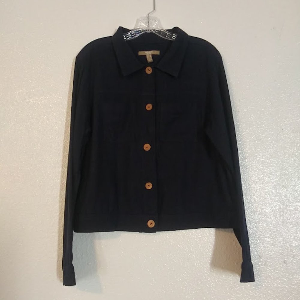 Naturals d&CO. women's size S navy blue long sleeve top